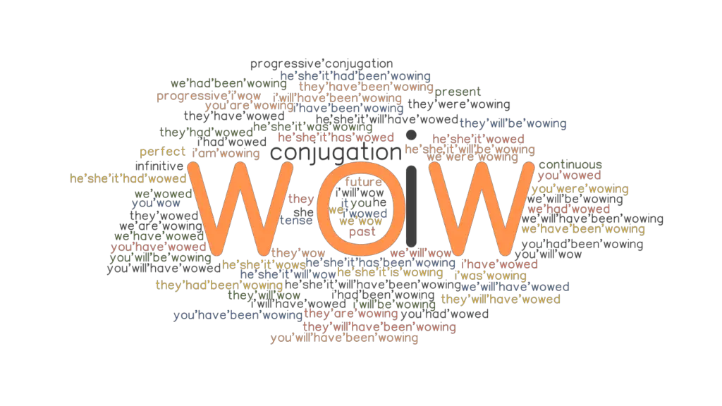 Wow Past Tense Verb Forms, Conjugate WOW