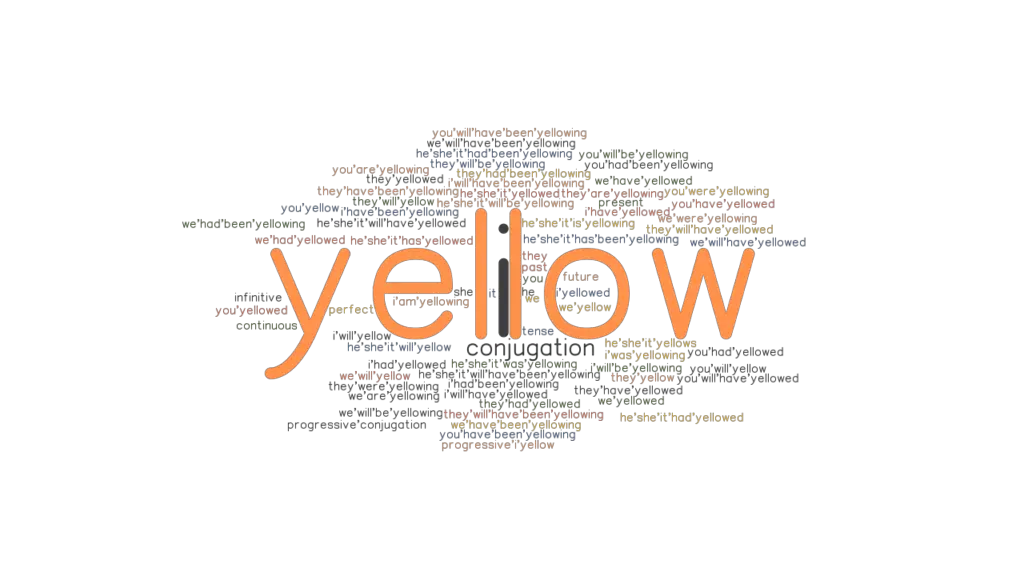 Yellow Past Tense Verb Forms, Conjugate YELLOW